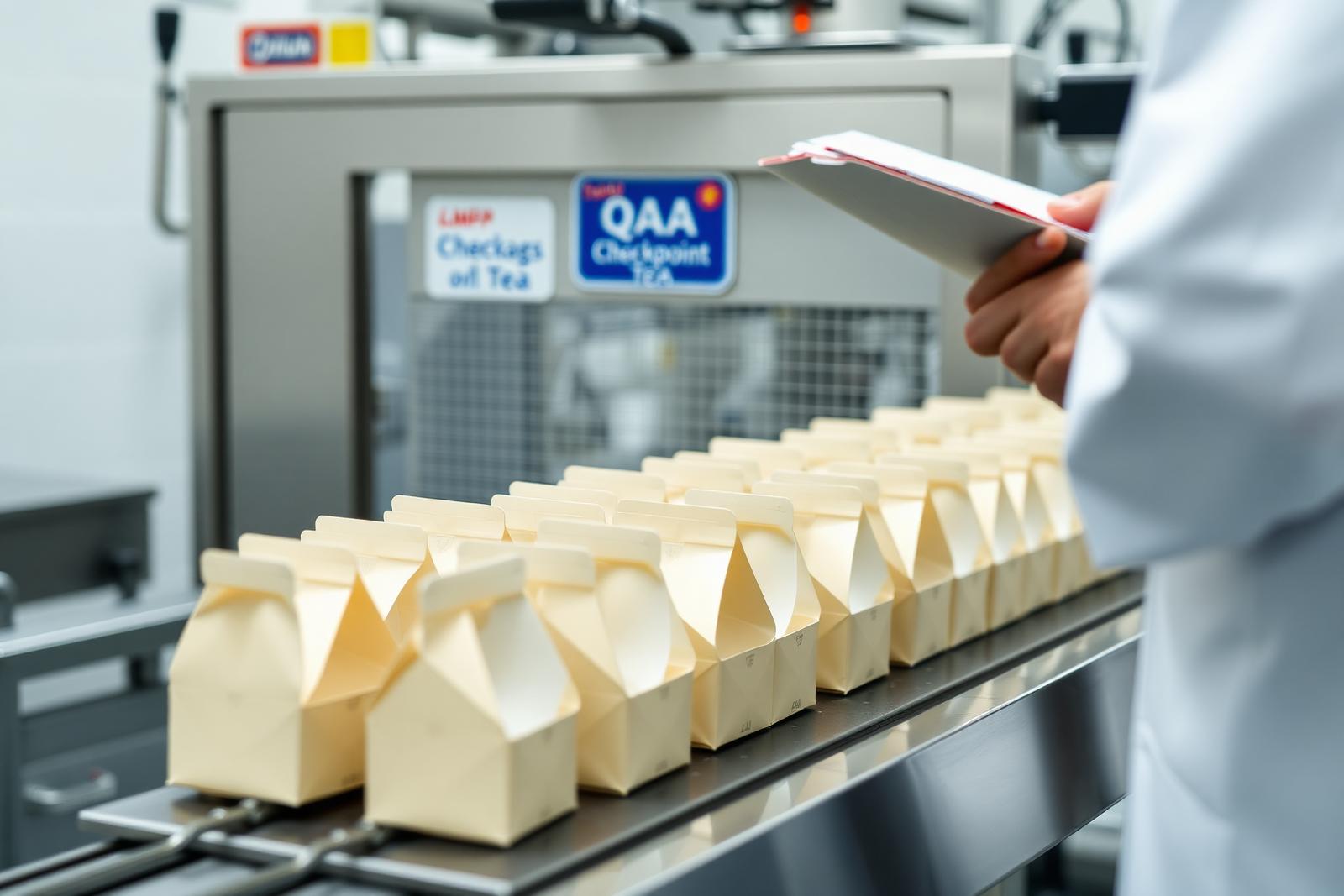 Pharmaceutical supervisor with clipboard at a controlled packing line